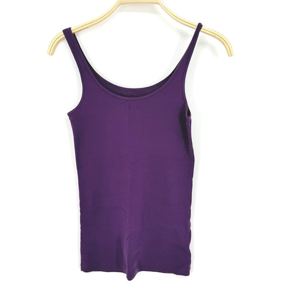 Eileen Fisher Tank Top Womens XS Purple Excellent Organic Cotton Scoop Neck
